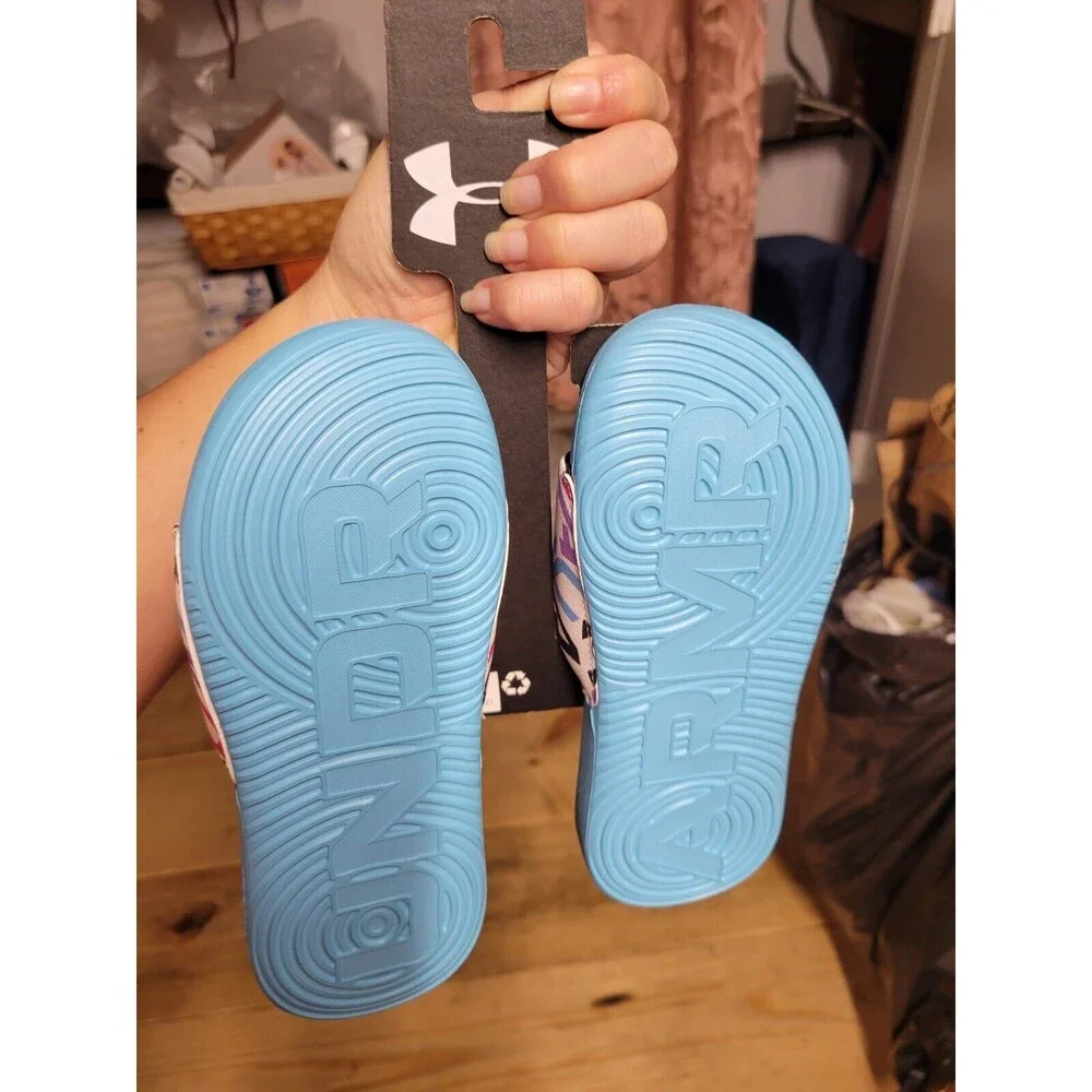 NEW UNDER ARMOUR KIDS UA G ANSA GRAPHIC SLIDES [3024439] 302 BLUE SIZE 1Y-11K